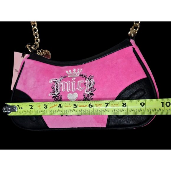 Juicy Couture Juicy Pink Love Velour Heritage Shoulder Bag New - Picture 11 of 16